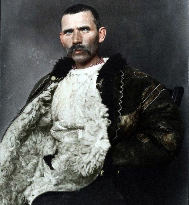 Портретный снимок румынского пастуха сделанный в 1906 году 