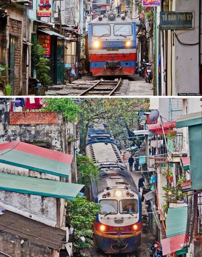 Уникальная ЖД на узкой улице