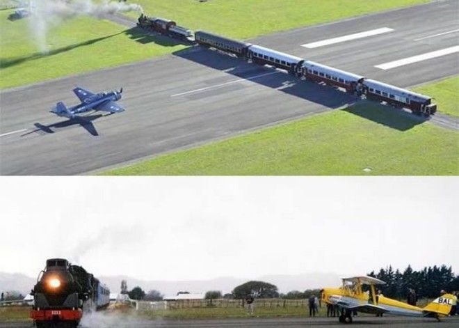 Уникальная ЖД на взлетнопосадочной полосе