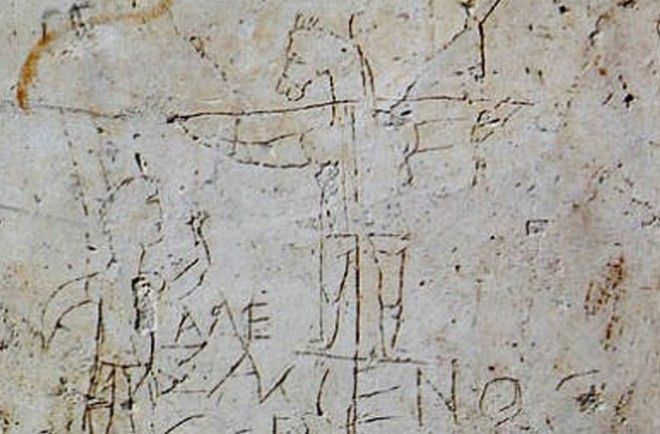 Граффито Алексаменоса в Антикварном музее Палатина