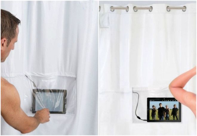 Шторка с карманом для гаджетов