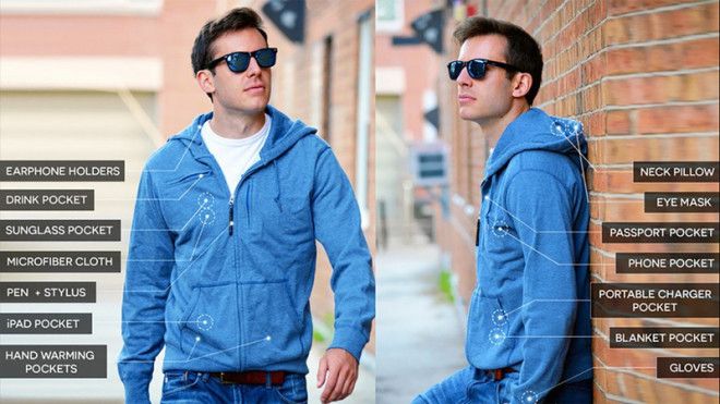 В первую очередь, эта концептуальная куртка понравится часто летающим на самолете людям. Шутка ли, продуманное устройство чуть ли не нескольких десятков карманов позволит разместить в них все необходимое для короткого отпуска.&nbsp;