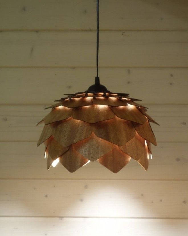 Деревянная конструкция в форме лотоса интересное дизайнерское решение