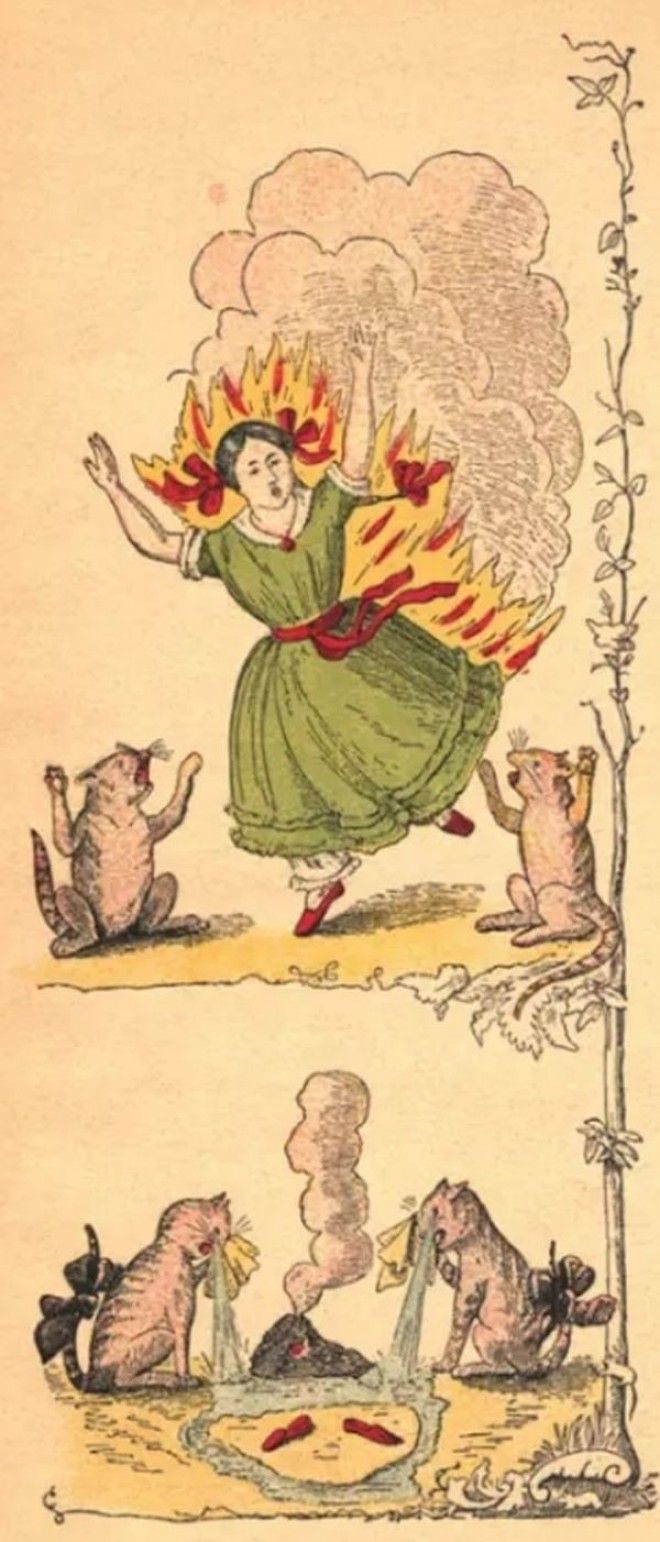 История о глупой девочке Паулинхен, которая не послушалась предостережений умных кошек, начала играть со спичками и сгорела  История о глупой девочке Паулинхен которая не послушалась предостережений умных кошек начала играть со спичками и сгорела вредные советы германия детская книга книга стихи для детей страшилки черный юмор