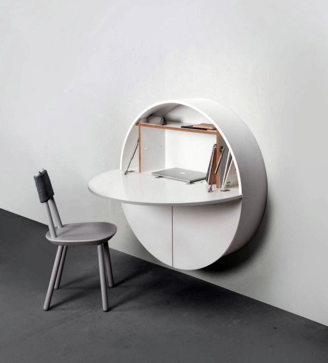 Круглый шкафчик с откидным столиком