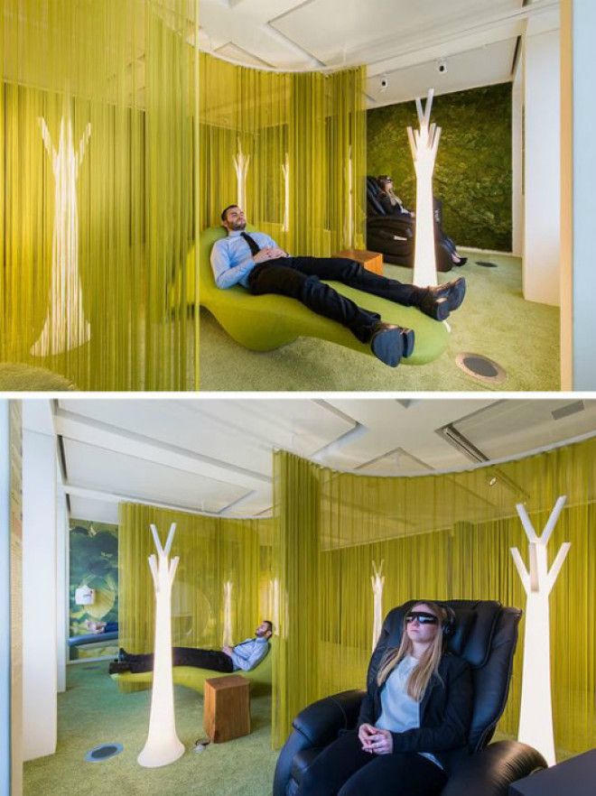 Комната отдыха в салатовых тонах