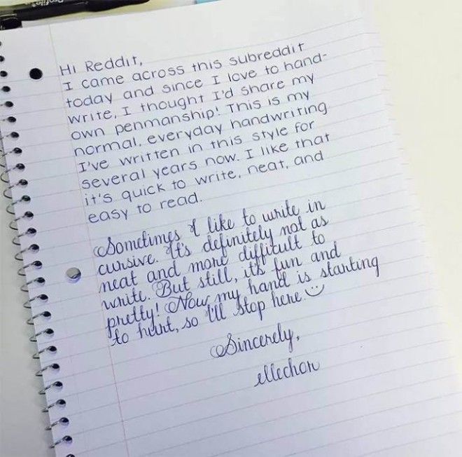 15 восхитительных примеров нереально красивого почерка